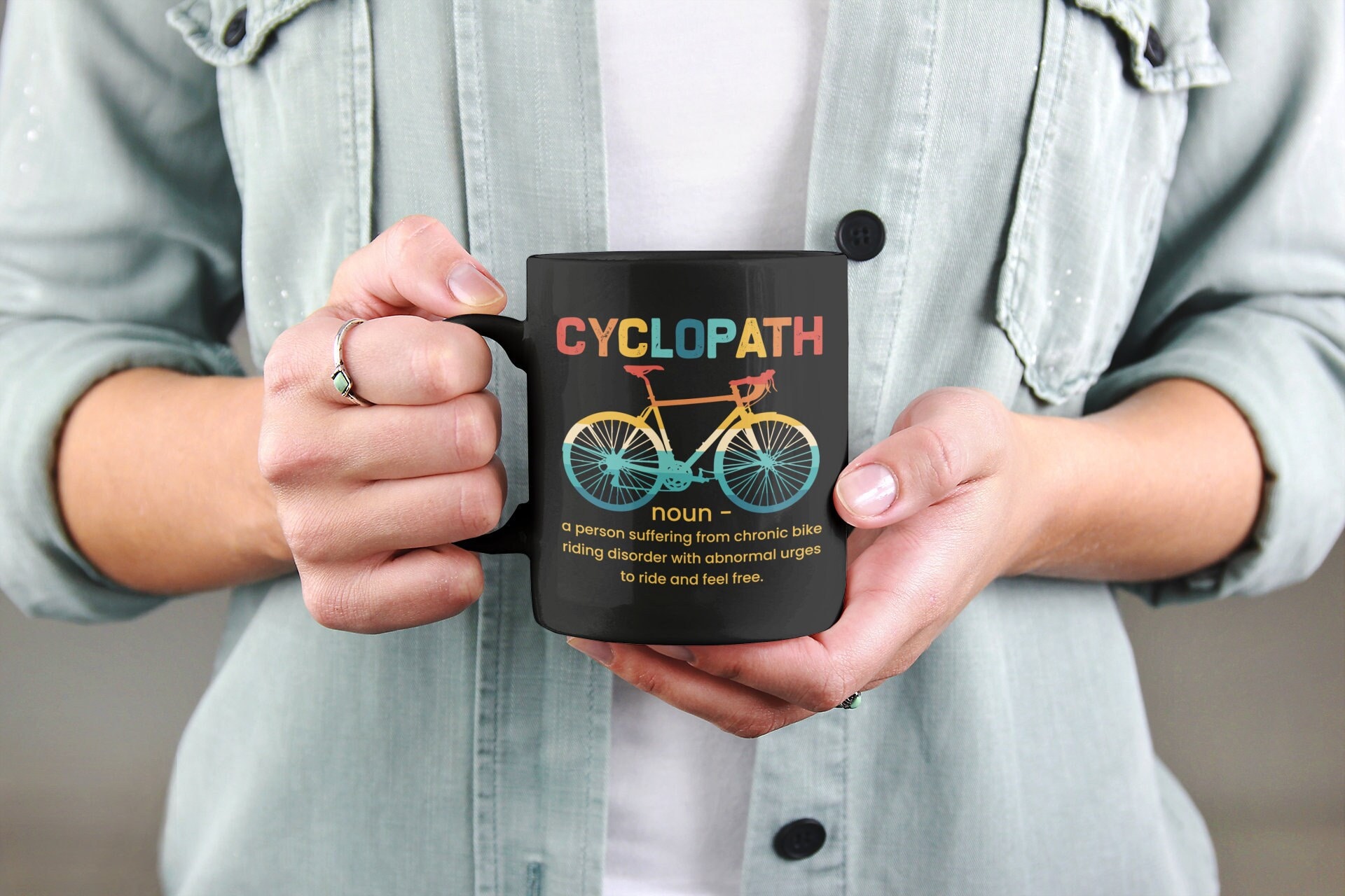 Cyclopath Mug, Funny Cycling Gifts, Cycling Definitions Mug, Cyclist Coffee Cup, Cycopath Cycling Mug, Gift for Cyclist, Biking Mug