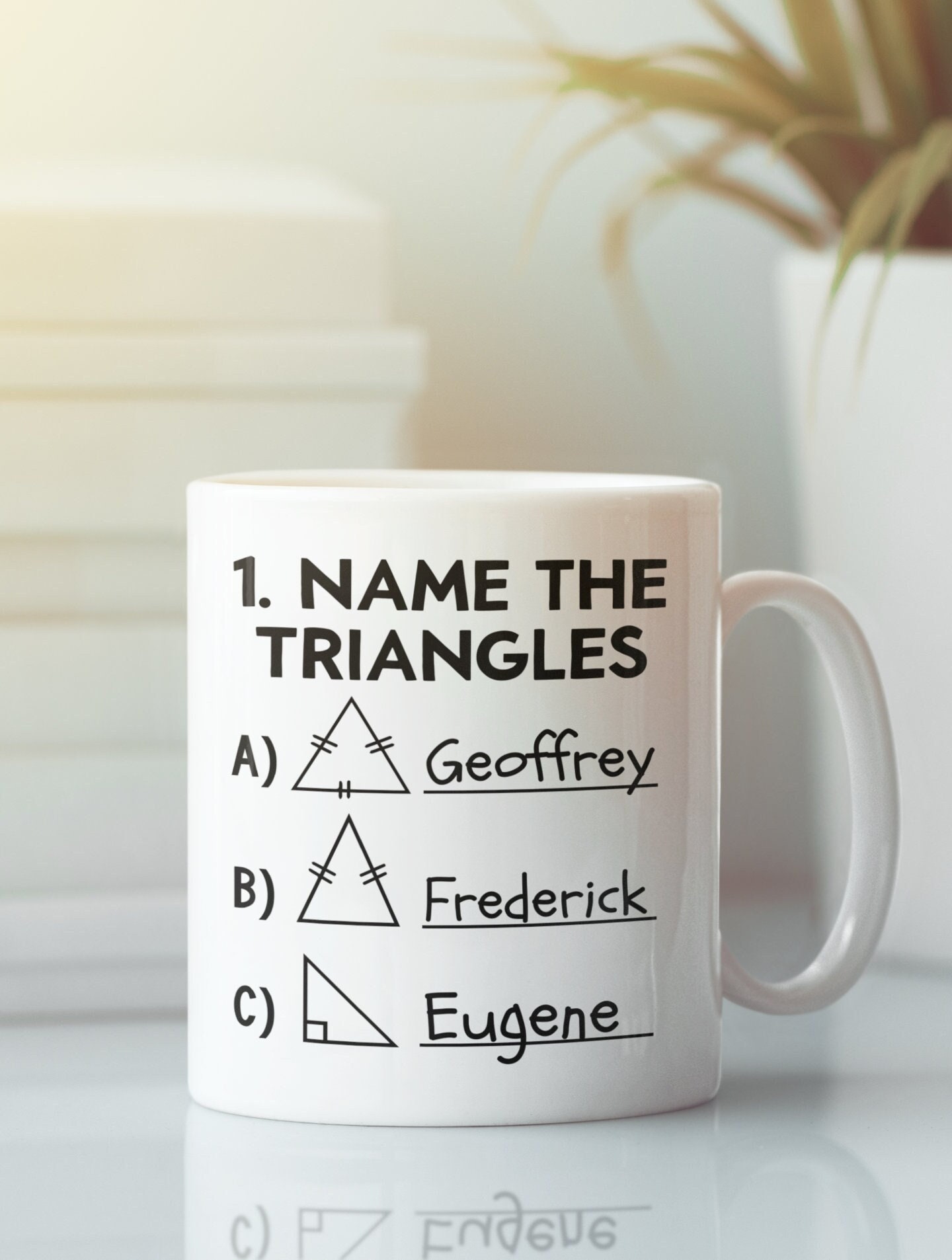 Name the Triangles Funny Mug, Funny Math Teacher Gifts, Geeky Nerdy Coffee Cup, Mathematics Enthusiast Cup, Presents for Maths Students