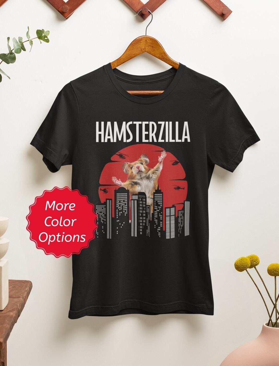 Funny Hamster Shirt, HamsterZilla Tshirt, Hamster Lover Gifts, Pet Hamster Meme Tee Shirt, Unique Presents for Hamster Owner Enthusiast