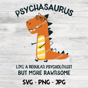 Psicólogo SVG, arquivo de artesanato de psicassauro, dinossauro de psicologia Png Jpg, arquivo de corte Cricut, clipart de terapeuta, download instantâneo de arte