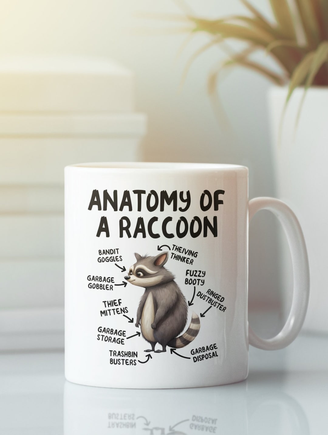 Anatomy of a Raccoon Mug, Funny Raccoon Gifts, Racoon Lover Coffee Cup ...