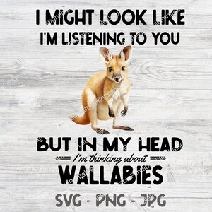 Wallaby SVG, Funny Wallaby Digital File, Wallaby Lover PNG JPG, Cute Cricut Silhouette Cutting File Watercolor Downloadable Cartoon Clipart