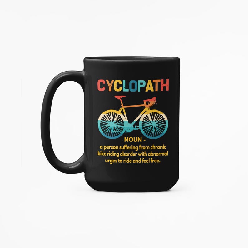 Cyclopath Mug, Funny Cycling Gifts, Cycling Definitions Mug, Cyclist Coffee Cup, Cycopath Cycling Mug, Gift for Cyclist, Biking Mug image 3