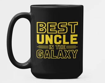 Taza del mejor tío de la galaxia, divertida taza de café para tío, regalo para tío, regalo para tío en el espacio estrellado, el mejor regalo para tío, taza con temática de galaxia