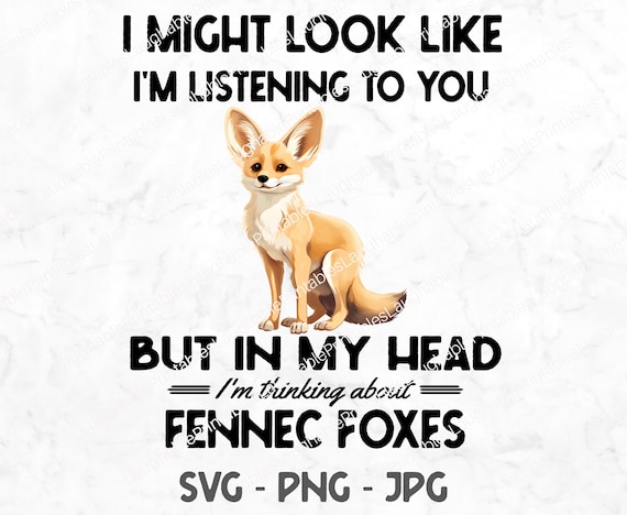 Fennec Fox SVG, Funny Fox Digital File, Fennec Fox Lover png jpg, Cute Cricut Silhouette Cutting Downloadable Cartoon Clipart Illustration