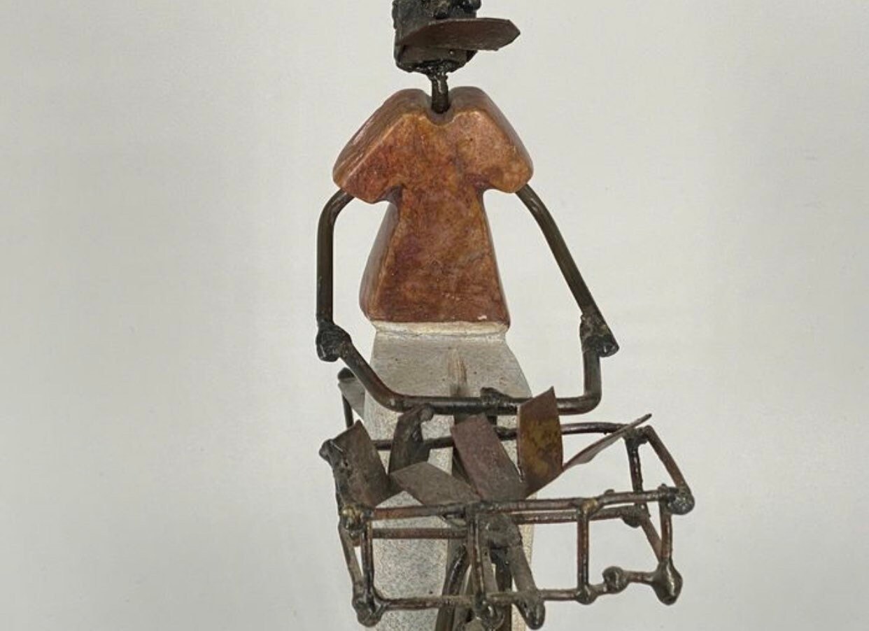 Statue “the Bike Rider” Stone / Iron - Etsy