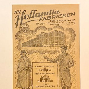 Original &quot;Hollandia Fabrieken - Bikes&quot; advertisement from 1928 |  Unique color print | Vintage advertising | Retro | Kattenburg