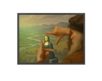 Mona Lisa - Emoldurada por da Vinci - Impressão de Arte Clássica com Moldura de Madeira