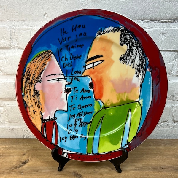 I love you - Large Ceramic plate by Wouter Coumou for Heinrich Winterling