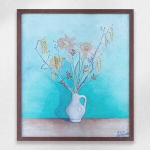 Bloemen in Vaas Aquarel - Wennekes