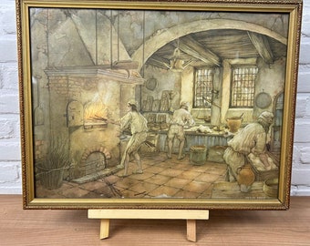 Large Anton Pieck Print - The backery 2