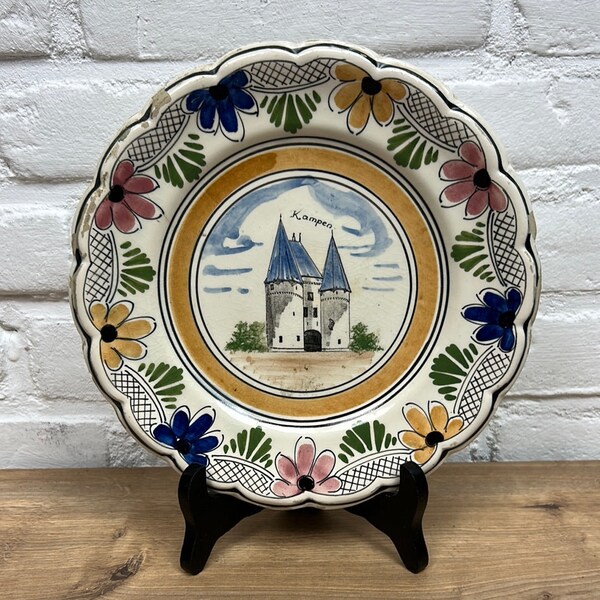 Old Dutch ceramic plate Kampen Holland