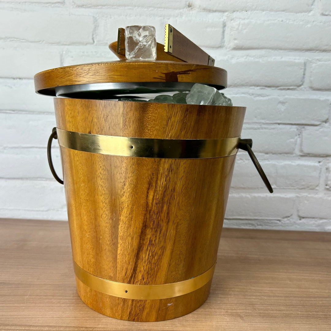 1960s Japanese Vintage Teakwood & Copper Ice Bucket Etsy