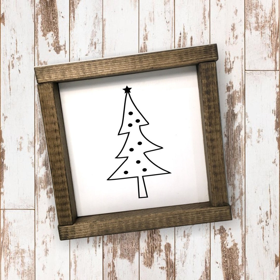 Mini Christmas Tree Sign, Rustic Christmas Sign, Gift for Teacher