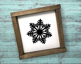 Snowflake mini sign, Christmas sign, Christmas mini sign, Christmas tiered tray decor, winter mini sign, modern farmhouse Christmas sign