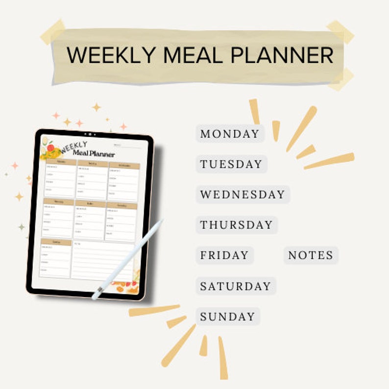 Digital Meal Planner and Habit Tracker Daily & Weekly Planning, Healthy ...