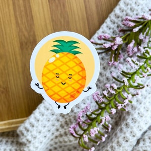 Pineapple Yoga Sticker: Weatherproof Vinyl Decal