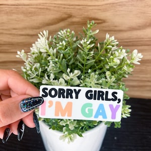 Sorry Girls, I&#39;m Gay Sticker: Waterproof Vinyl LGBTQ Pride Decal