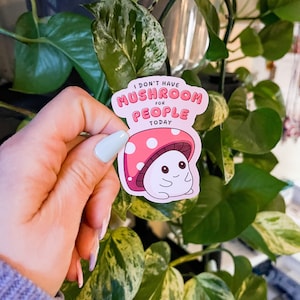 Mushroom People Vinyl Sticker: Funny Mental Health Decal