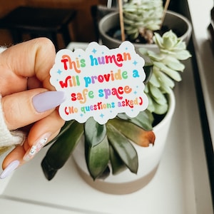 Safe Space Vinyl Sticker: LGBTQ+ Ally Decal, Laptop, Water Bottle