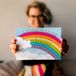 Carte postale inclusive, Cadeaux, Cadeaux personnalisés, Impression, LGBTQ+, Art pour le bureau, Art pour la classe, Inclusion, Outil sensoriel, Espace sûr, Soyez vous