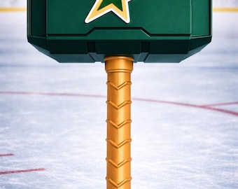 3D Printed Thor Hammer – NHL Team Inspired Hockey Display Collectible w/ Stand