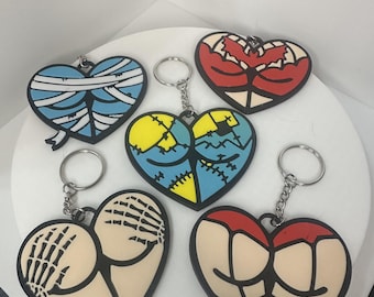 Heart Butt Spooky Sexy Keychain Multiple Styles Available