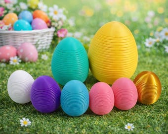 3D Printed Egg Slinky – Stretchy Fidget Toy, Custom Colors