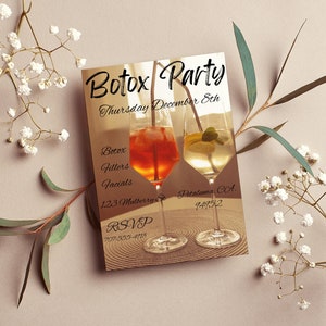 Botox Party Invitation/Small Business Printable Flyer/Editable Canva Template/Evite Posts via Socials