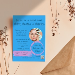 Botox Party Invitation/Small Business Printable Flyer/Editable Canva Template/Evite Posts via Socials
