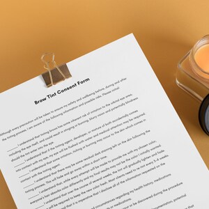 Brow Tint Consent Form, Medical Consent Form, Aesthetician Consent Form, Esthetician Consent Form, Medical Spa Consent Form, Med Spa Form