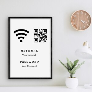 Wifi Password Sign, Lobby Wifi Sign, Restaurant Wifi Sign, Rental Wifi Sign, Office Wifi Sign, Waiting Room Wifi Sign, Cafe Wifi Sign