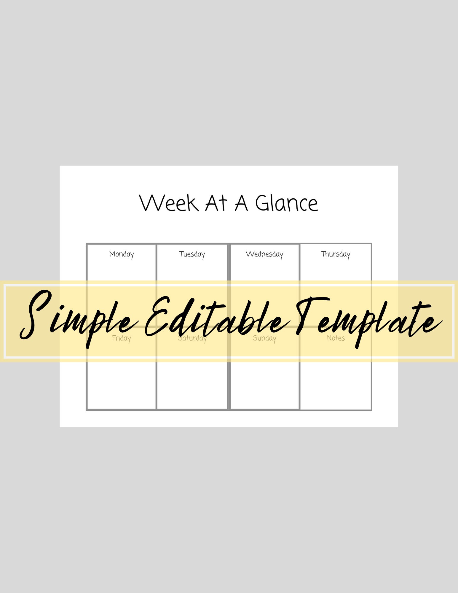 week-at-a-glance-planner-printable-calendar-etsy