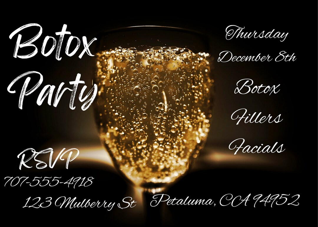 Botox Party Invitation/small Business Printable Flyer/editable Canva