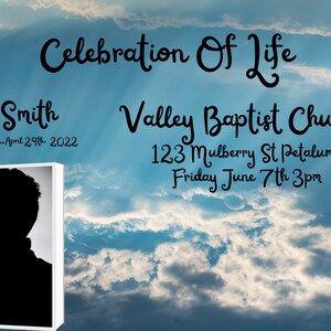 Celebration Of Life Announcement, Funeral Announcement, Wake Announcement, Memorial Ceremony Announcement Printable Flyers & Digital Evites