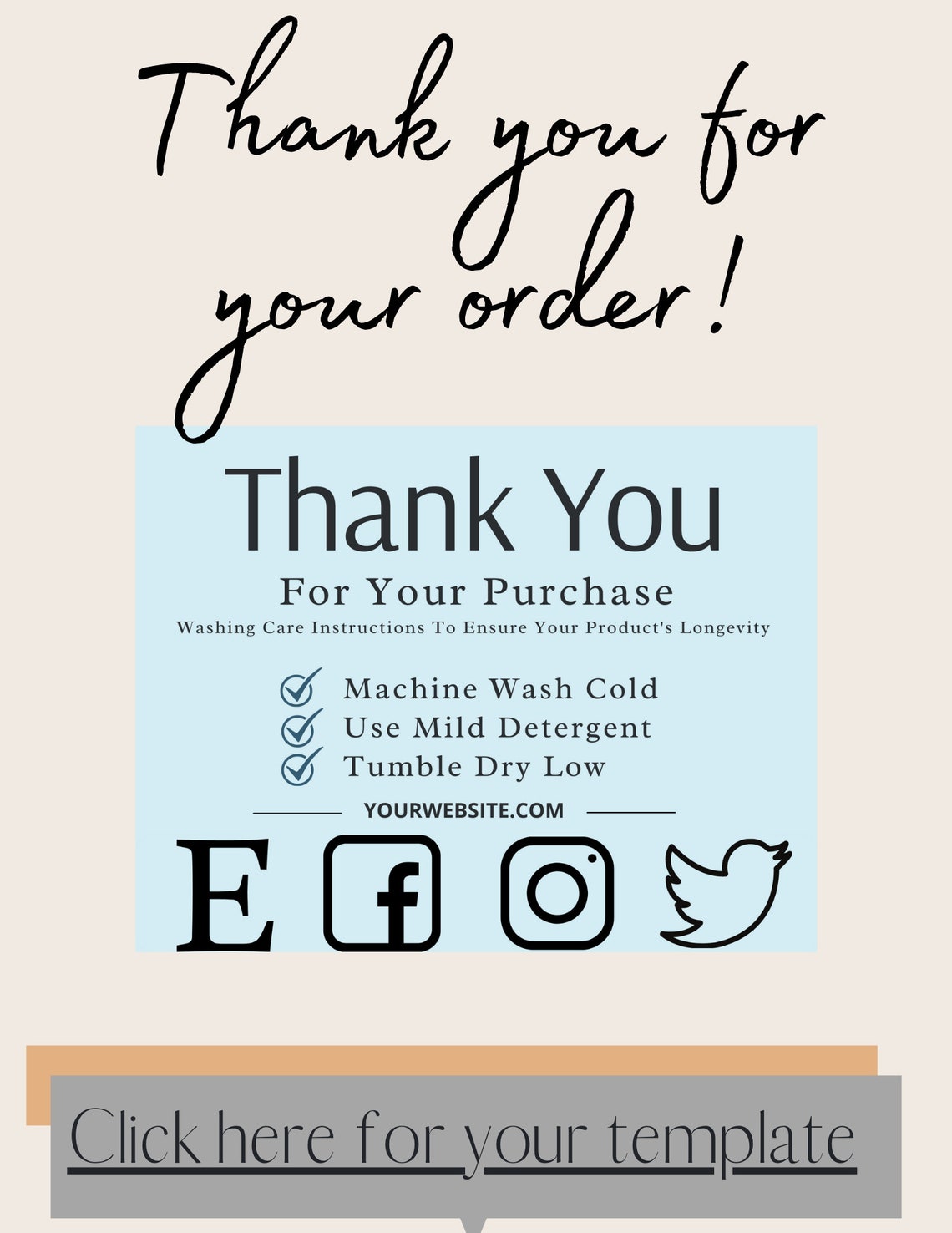 Small Business Thank You Card/editable - Etsy