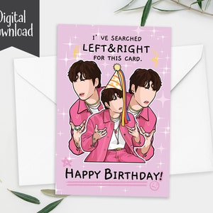 BTS Jungkook "Links&Rechts" Verjaardagskaart Letter-formaat A4 pdf Direct downloaden