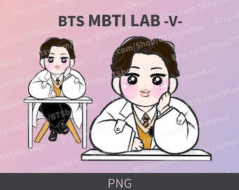 V Chibi MBTI LAB Illustration | bts | Instant Download | Png | 3000 x 3000px 300dpi | Taehyung