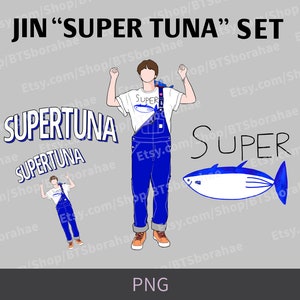 BTS JIN &quot;Super Tuna&quot; bundle | Instant Download | Png | 3000x3000_300dpi