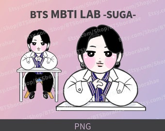 SUGA Chibi MBTI LAB Illustration | bts | Instant Download | Png | 3000 x 3000px 300dpi