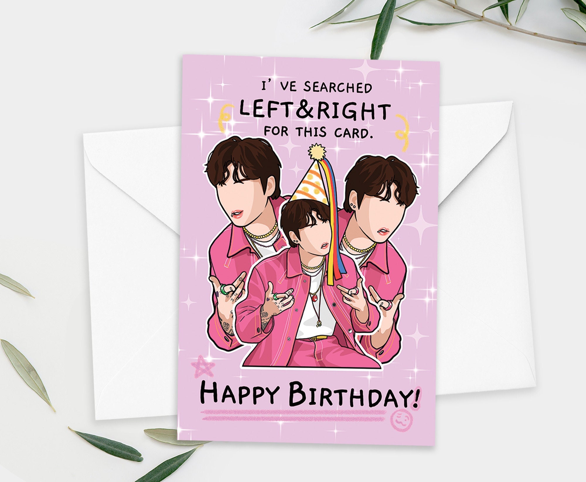 BTS Jungkook bts-jungkook-left-right-birthday-card-in-4x6-with-a-free-envelope-jk-etsy