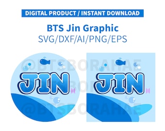 BTS Jin Digital Graphics Instant Download | ai, png, dxf, eps, svg
