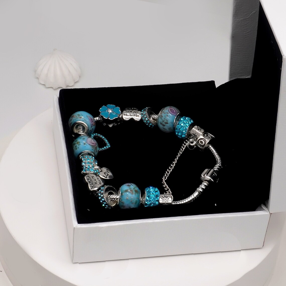 Pandora charms Bracelet Set Pandora Blue Heart Bracelet Sale Etsy