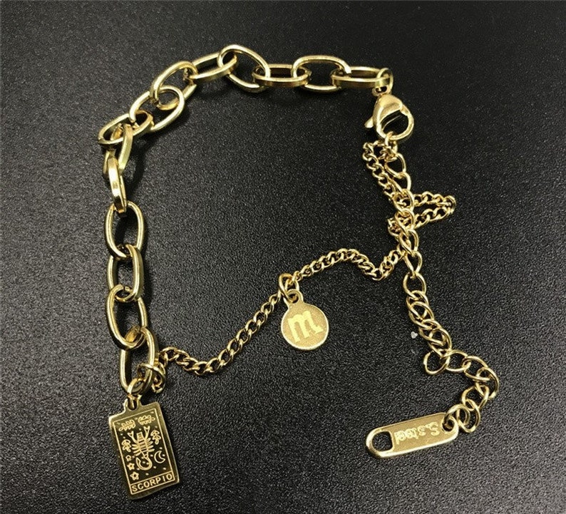 18ct Gold Original Zodiac Bracelet 18ct Gold Filled Chain | Etsy UK