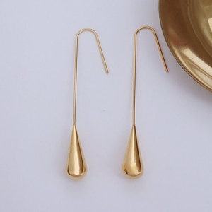 Gold Filled Teardrop Earrings | Pear Drop Dangle Hook Earrings | Ball Drop Earrings | Waterproof Water Safe Earrings