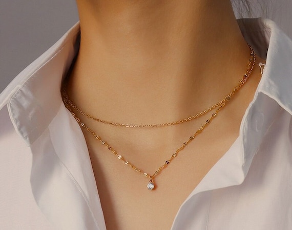 Chopin Chain 18K Yellow Gold Necklace Golden Universal Versatile Men and  Women Classic Fashion AU750 Plain Gold Chain | Seidayee Jewelry