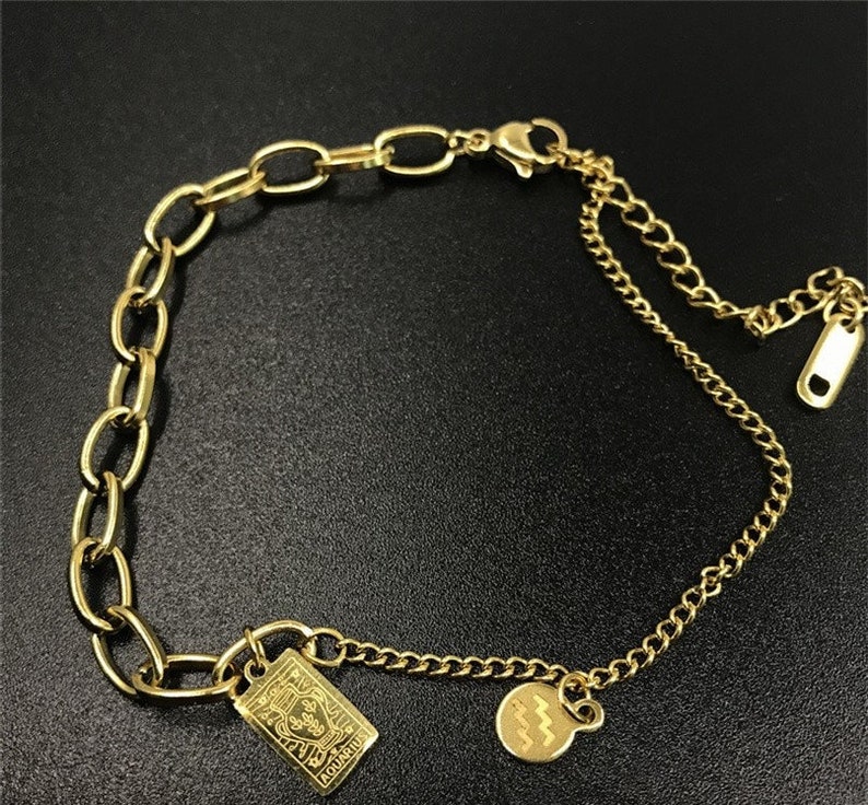 18ct Gold Original Zodiac Bracelet 18ct Gold Filled Chain - Etsy UK