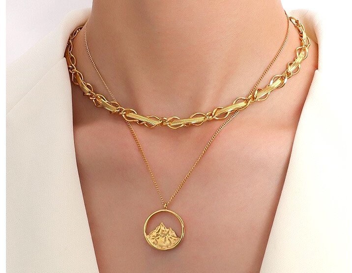 18k Gold Pendant Chain Necklace Gold Saint Pendant Necklace for Men Gift  for Him Boyfriend Gift Father's Day Gift 