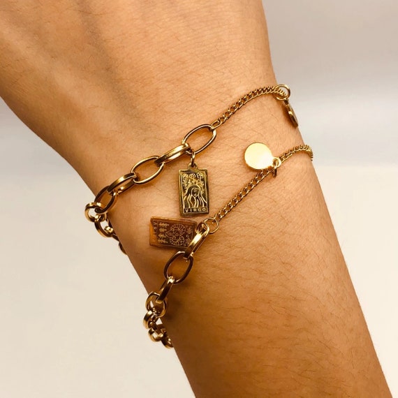 18ct Gold Original Zodiac Bracelet 18ct Gold Filled Chain Bracelet