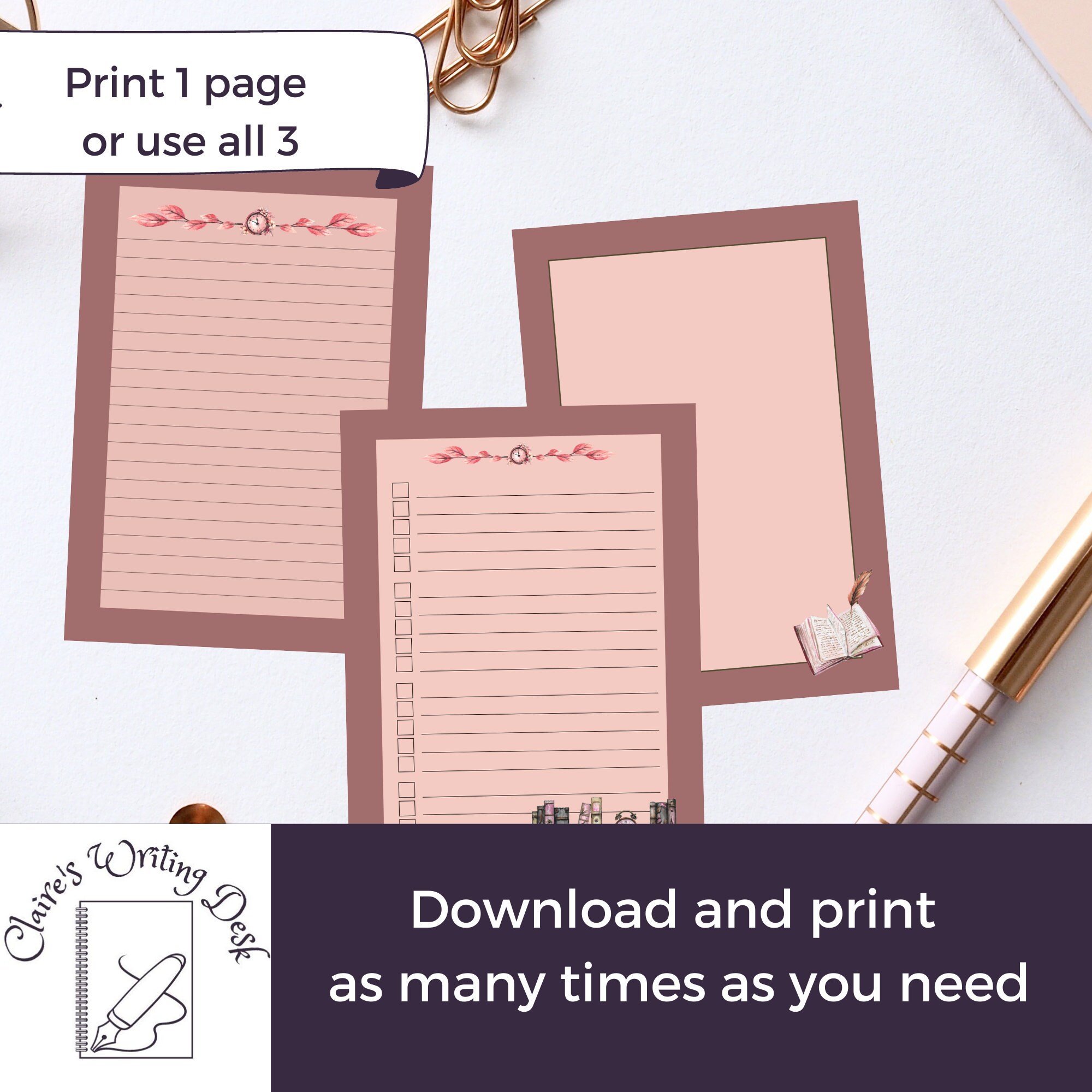 Printable to Do List: A5 Checklist With Lined Paper (digital Download ...